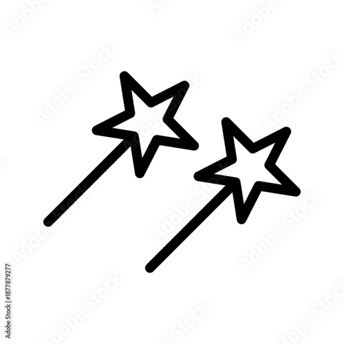 Enchanting magic wand icon set for fantasy, spellcasting, creativity, and UI design