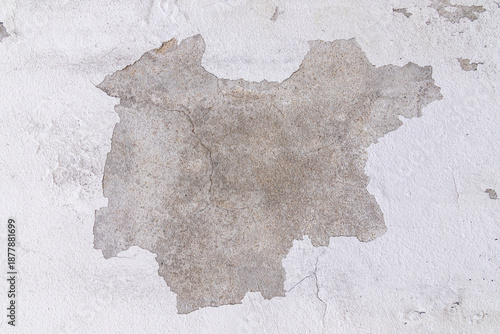 Empty interior for design, Old concrete white wall crack. Dirty cement wall texture and background.