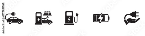 Car charging point icon. Electric plug symbol. Electricity sign. Electric car icon.