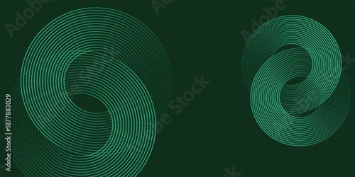 Dark green abstract background with diagonal rounded lines. Geometric stripe line art design. Simple geometric pattern. Modern graphic element. Suit for banner