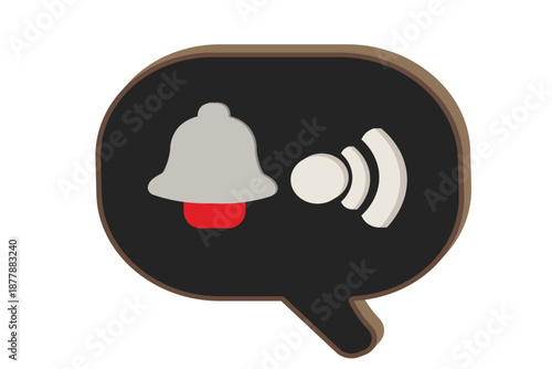 Clean 3d notification icon for messenger chat alert message minimalist vector design illustration
