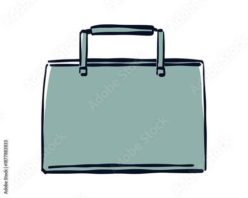 通勤カバンのシンプルな手書き風のイラスト