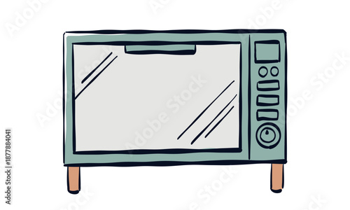 横から見たベッドのシンプルな手書き風のイラスト