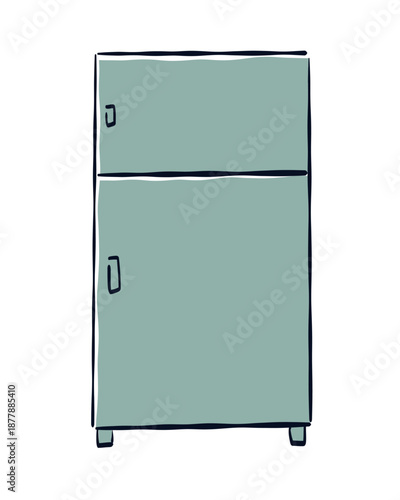 冷蔵庫のシンプルな手書き風のイラスト