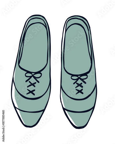 革靴のシンプルな手書き風のイラスト