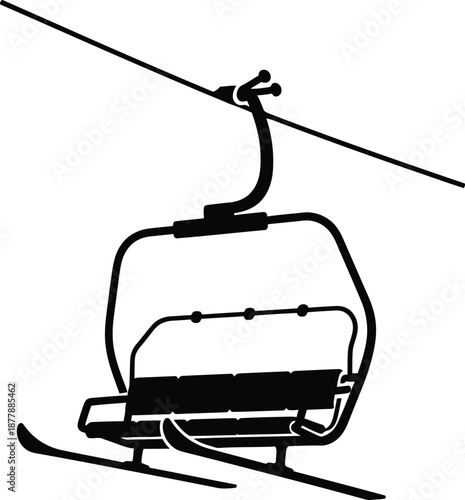 Geometric Ski Lift Chair Silhouette for Modern Branding