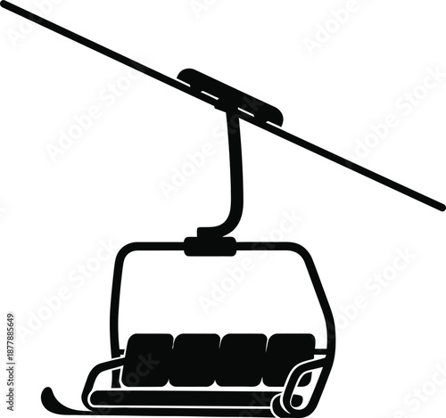 Contemporary Mountain Resort Chairlift Icon Art