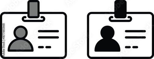 Modern Identity Badges with Person Icons and Employee Information for Corporate Security and Identification Purposes in Office or Conference Setting professional access control system vector design