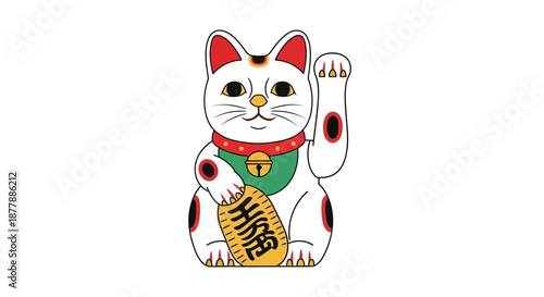 Talisman of good fortune and happiness maneki neko character
