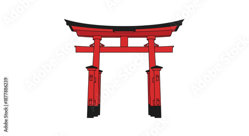 Shinto shrine entrance gate as a symbol of japanese culture