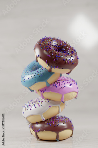 Wallpaper Mural donuts in various glazes in the shape of a tower Torontodigital.ca