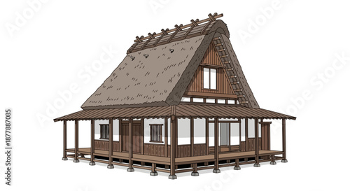 Historic Gassho-zukuri style house from Shirakawa-go village