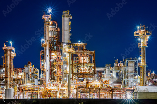 重県　四日市　工場夜景　大正橋付近