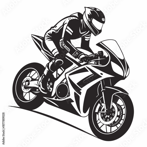 Motorbike racer in action