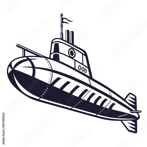 Illustrated submarine