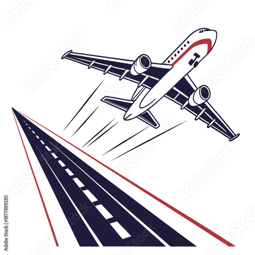 Airplane taking off from runway