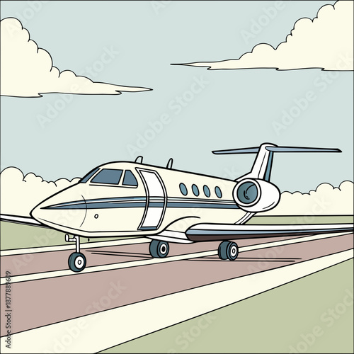 Private jet on runway