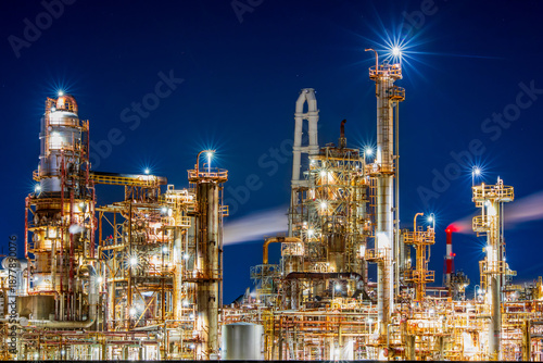 重県　四日市　工場夜景　大正橋付近