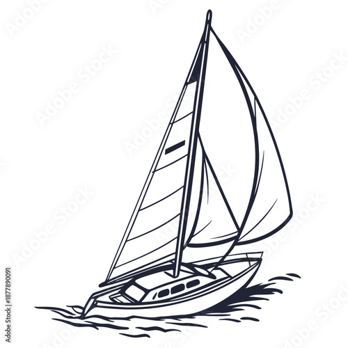 Sailing boat illustration