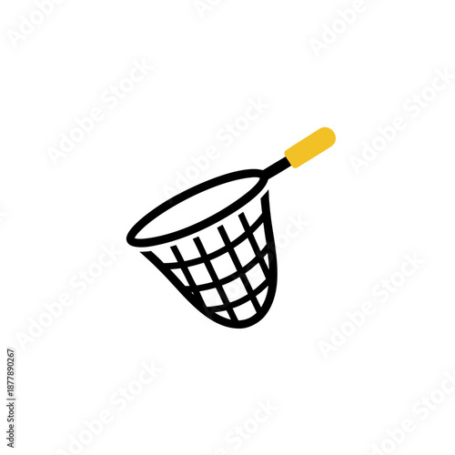 Simple Vector Illustration of a Yellow and Black Butterfly Net