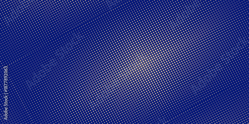 Blue gradient color halftone background, pop art design. Comic book superhero dotted halftone texture. Blue nylon fabric texture background. 