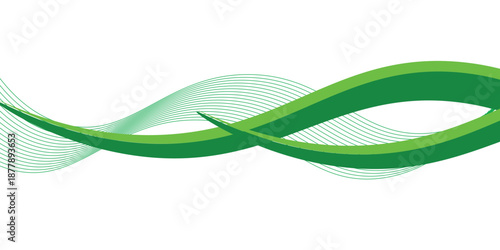 Abstract White and Green wave wide background bannerAbstract White and Green wave wide background banner, EPS 10