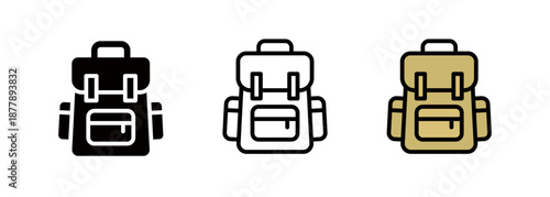A simple icon representing a backpack or knapsack