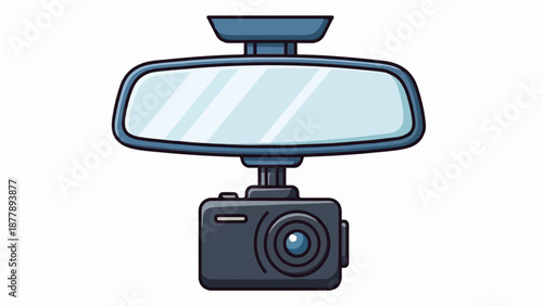 Car interior view mirror with a mounted recording camera