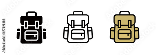 A simple icon representing a backpack or knapsack