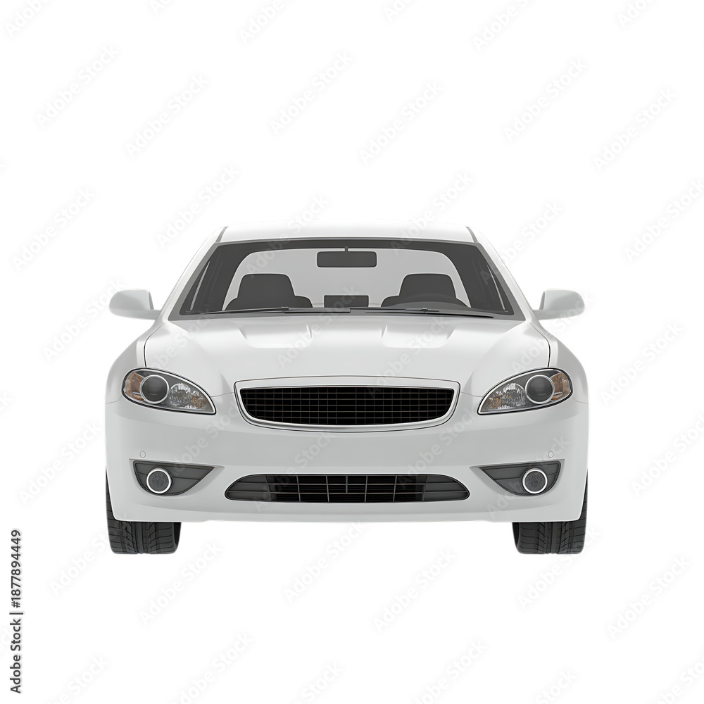 Naklejka premium Modern white sedan