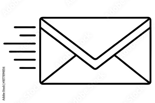 Modern Email Marketing Symbol – Speed Envelope Outline SVG