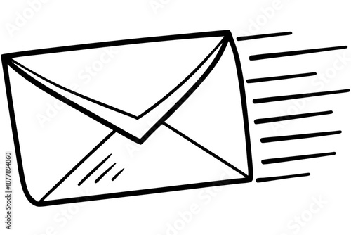 Modern Email Marketing Symbol – Speed Envelope Outline SVG