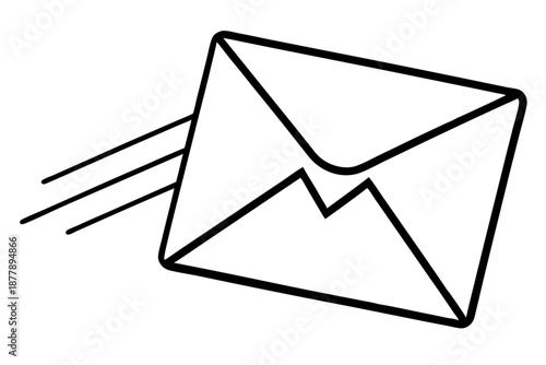 Modern Email Marketing Symbol – Speed Envelope Outline SVG