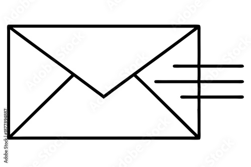 Modern Email Marketing Symbol – Speed Envelope Outline SVG