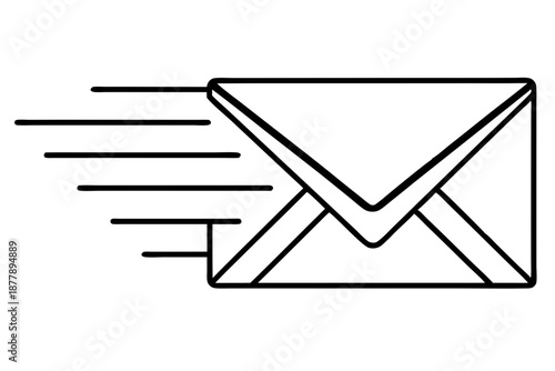 Modern Email Marketing Symbol – Speed Envelope Outline SVG