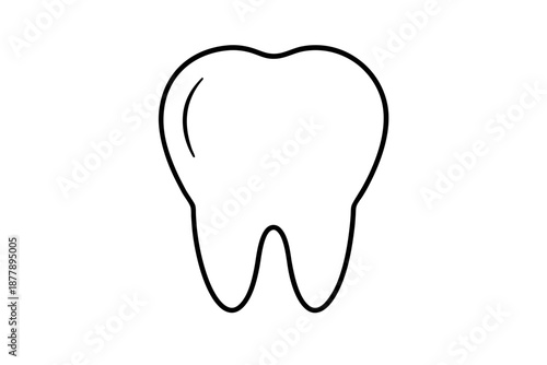 Outlined Molar Tooth – Minimal Line Icon for Dentist Branding