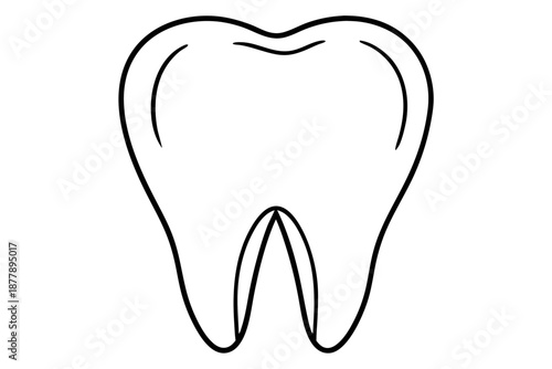 Outlined Molar Tooth – Minimal Line Icon for Dentist Branding