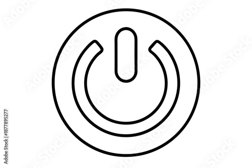 Outlined Power Button Icon – Minimal Line Art On Off Symbol for Digital Startups