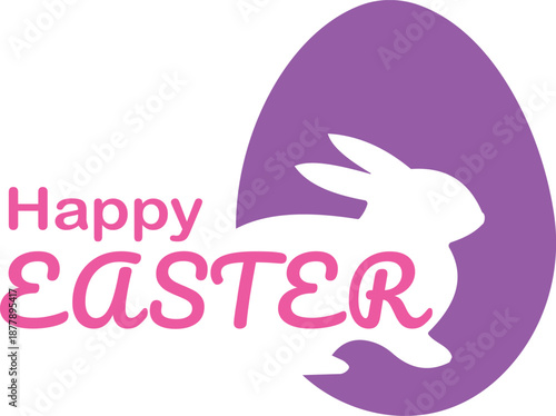 Happy Easter Sunday with rabbit design.