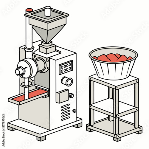 Industrial coffee grinder and bean container
