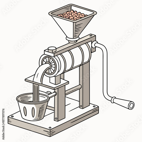 Manual coffee grinder illustration