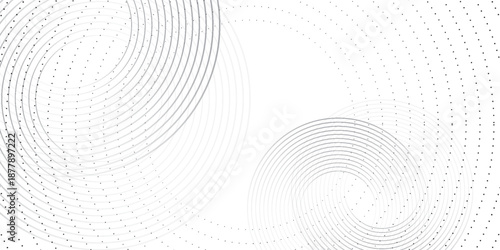 Abstract white background with black circle rings. Digital future technology concept. element