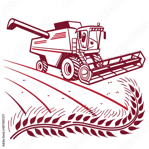 Harvesting machinery in action