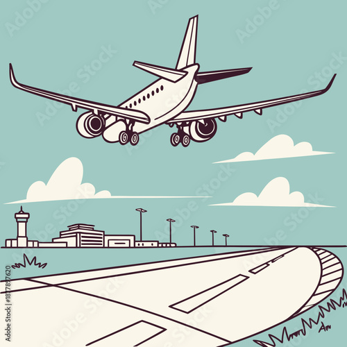 Airplane taking off from airport