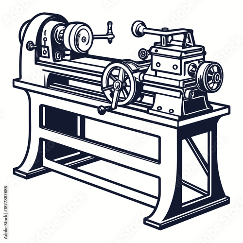 Vintage lathe machine