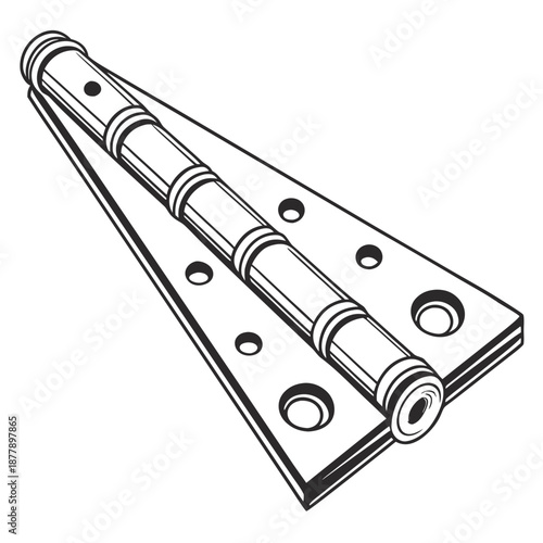 Metal hinge illustration