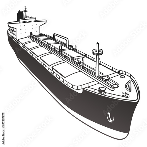 Illustrated cargo ship