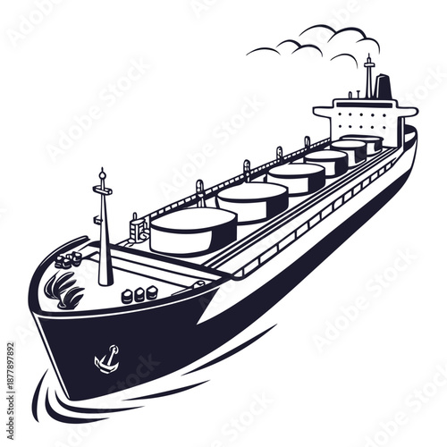 Cargo ship illustration