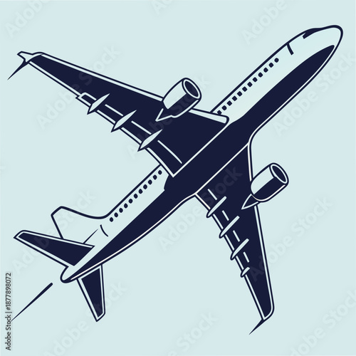 Illustrated commercial airplane