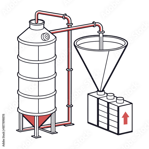 Abstract technology concept of chemical separation, with filtered substance and modern graphical elements for scientific innovation.